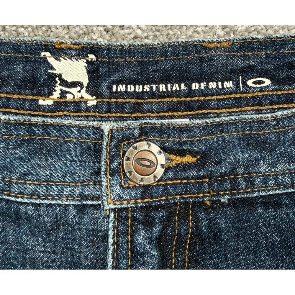 Vintage Oakley Industrial Denim Jeans Men's 38 Blue Loose Fit Y2K 100% Cotton
